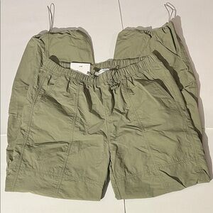 Love Tree Olive Army Green Parachute Pants Joggers sz Large NEW! Spring Cargo